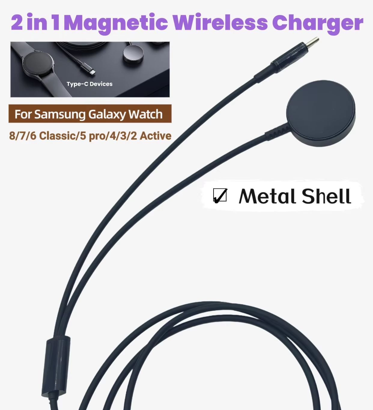 Typ-C 2-in-1 Magnetisches Kabe – Wireless Charger Watch Bewertung und Preis